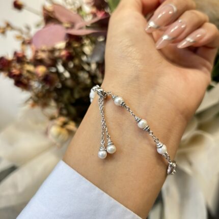 Mother of Pearl & Pearl Sterling Silver Bracelet