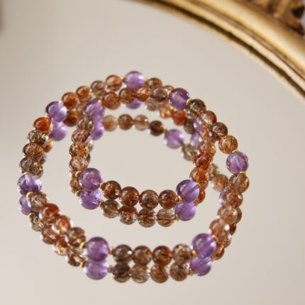 Purple Crystal Black Gold Double Circle Energy Boundary