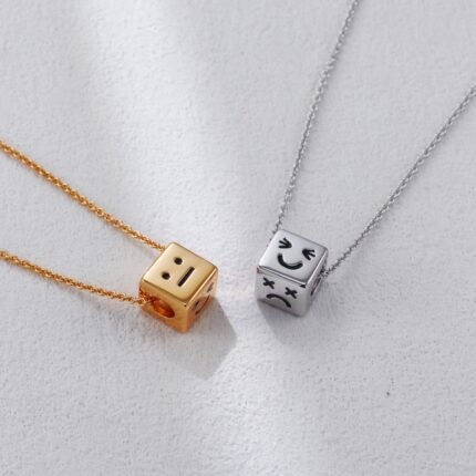 S925 Silver Cube Expression Necklace