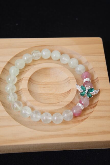 Grape Stone Transparent Cherry Blossom Rain Bead Bracelet