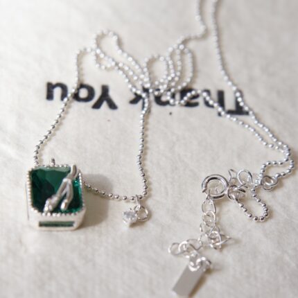 Natural Nano Green Crystal Stone Necklace