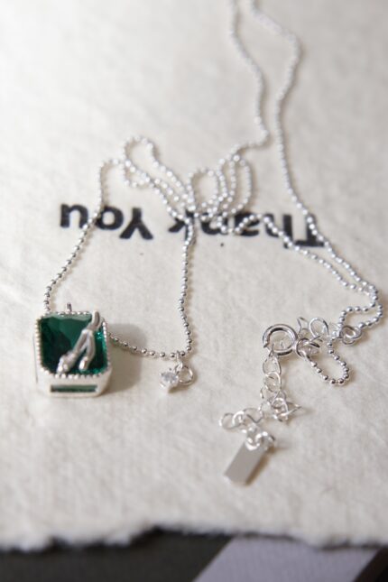 Natural Nano Green Crystal Stone Necklace