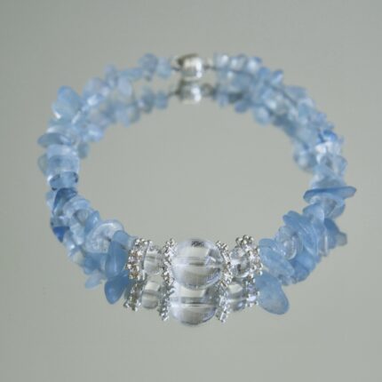 Maldives Star Island Sea Blue Gem White Crystal Bead Bracelet